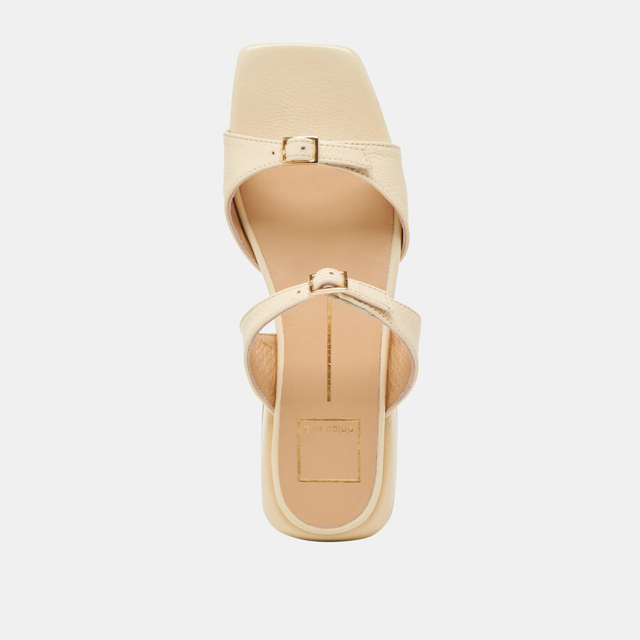 lavern sandals light yellow crinkle patent
