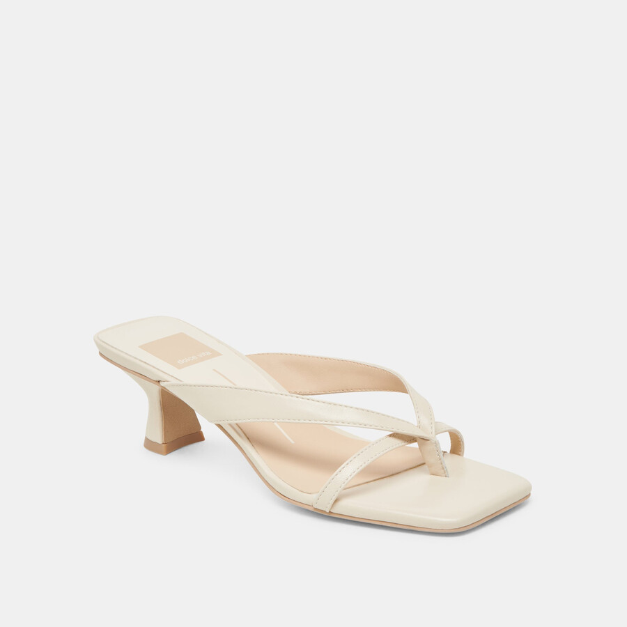 brevel heels off white leather