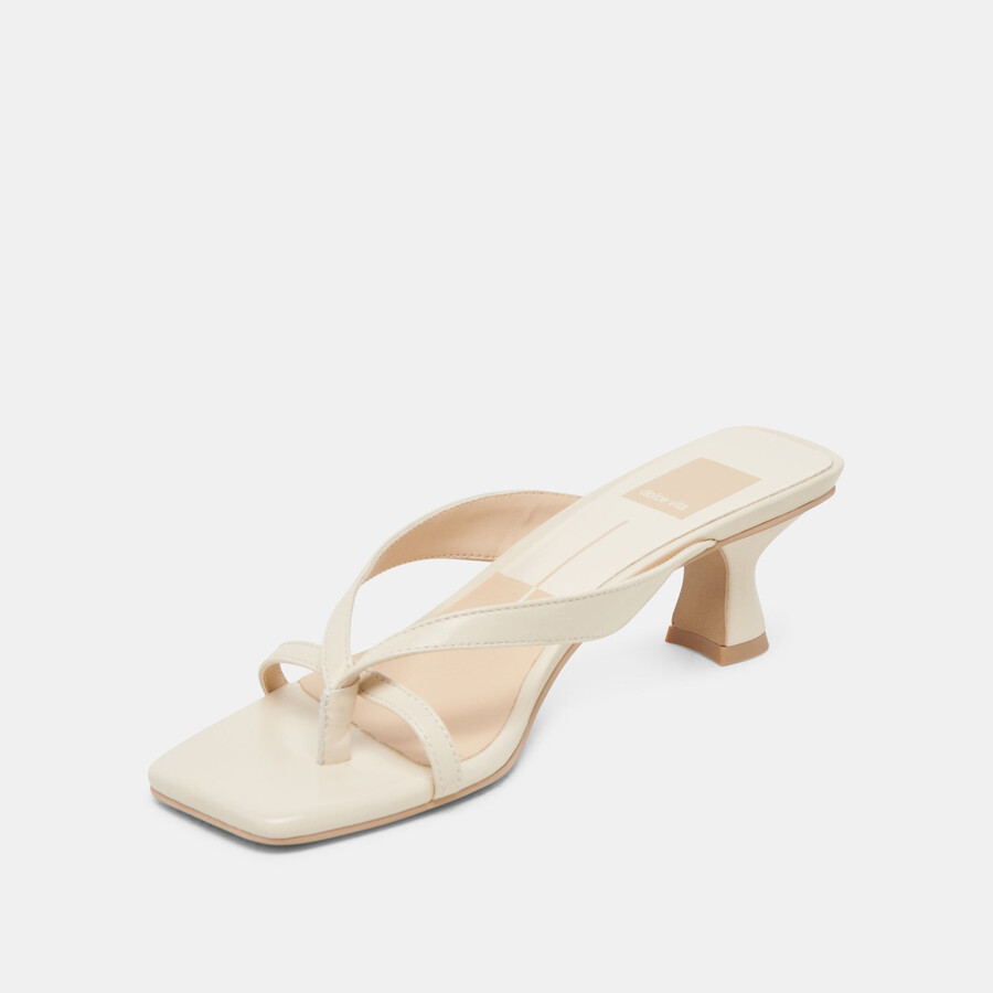 brevel heels off white leather