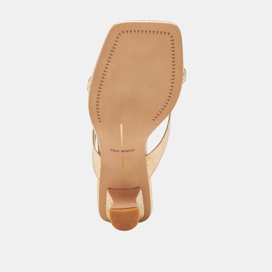 brevel heels gold distressed leather