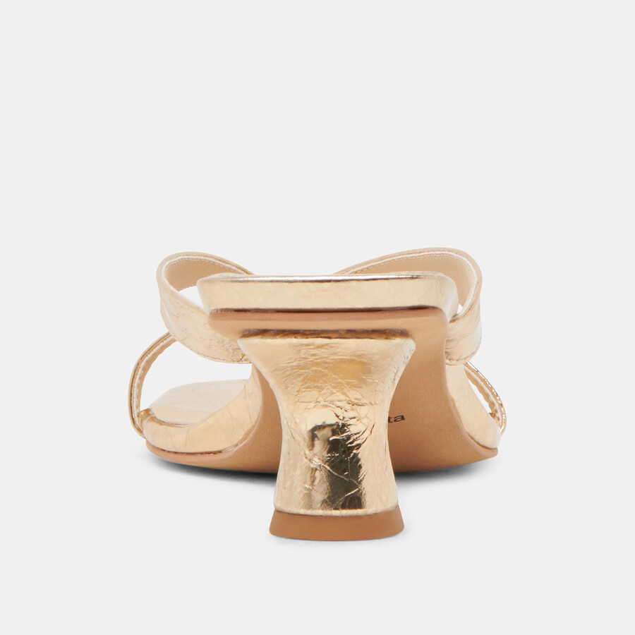 brevel heels gold distressed leather