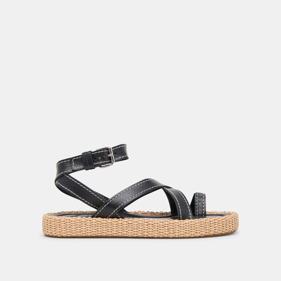 roxie sandals black leather