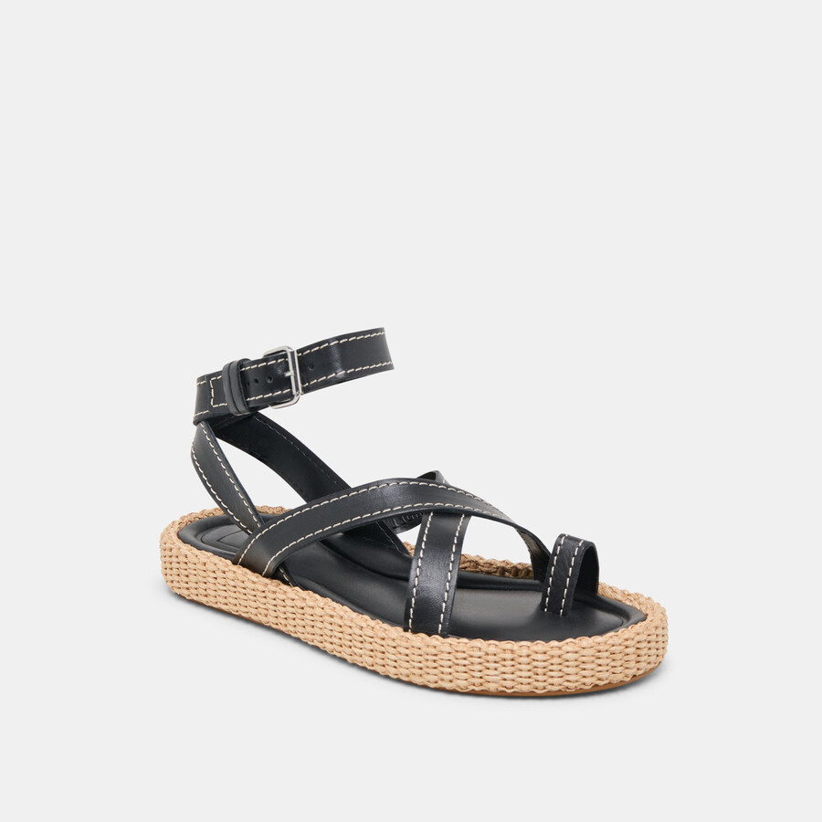 roxie sandals black leather