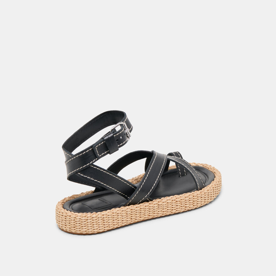 roxie sandals black leather