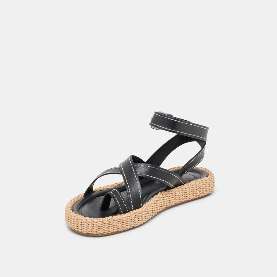 roxie sandals black leather