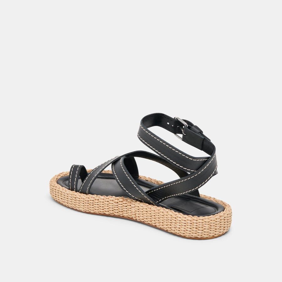 roxie sandals black leather