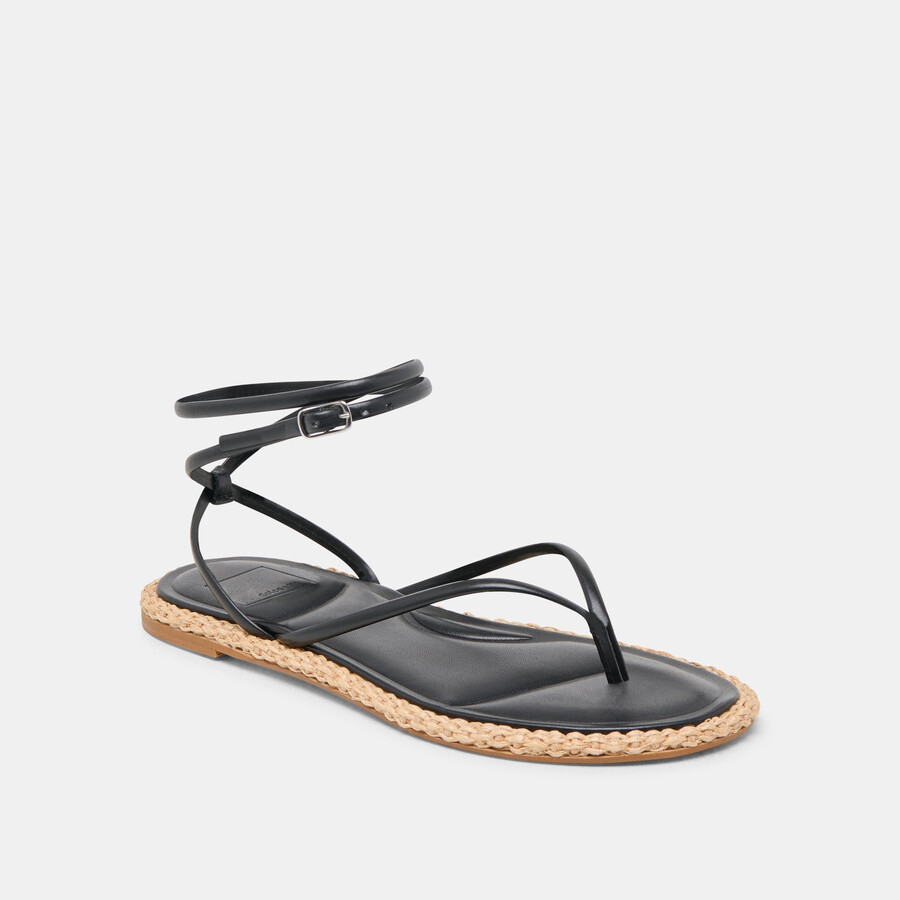 cove sandals black leather