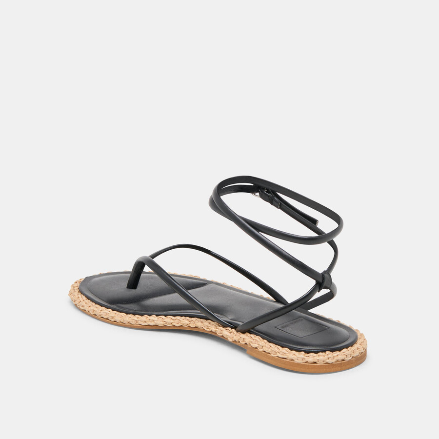 cove sandals black leather