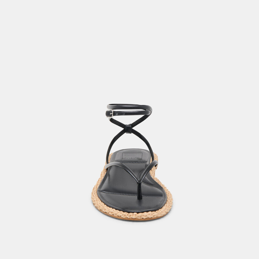 cove sandals black leather