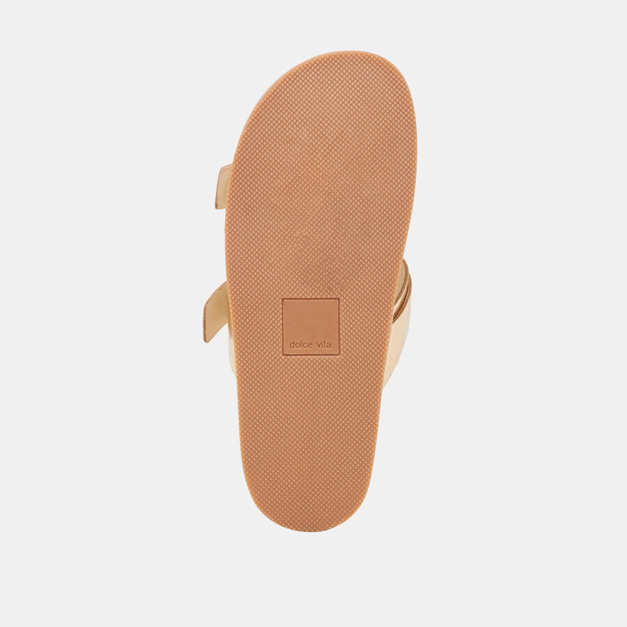 soya sandals gold distressed leather