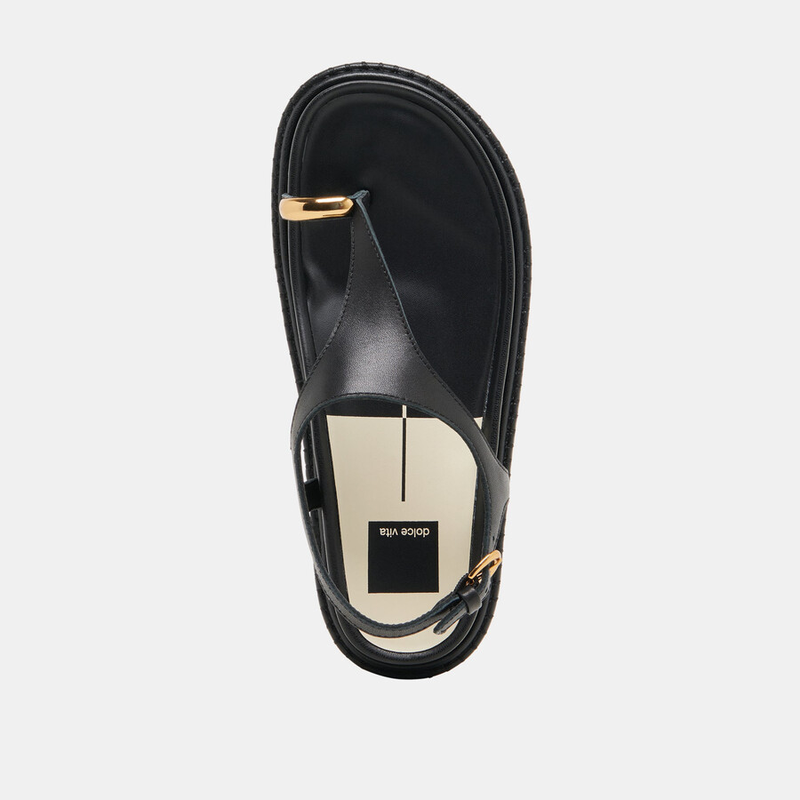 stefan sandals black leather