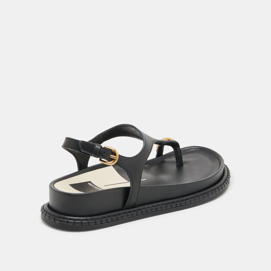 stefan sandals black leather