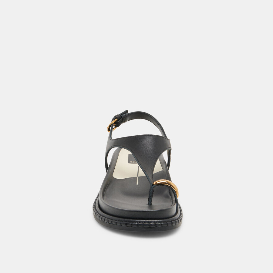 stefan sandals black leather