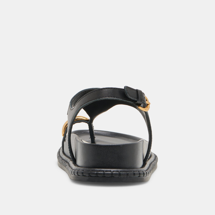 stefan sandals black leather