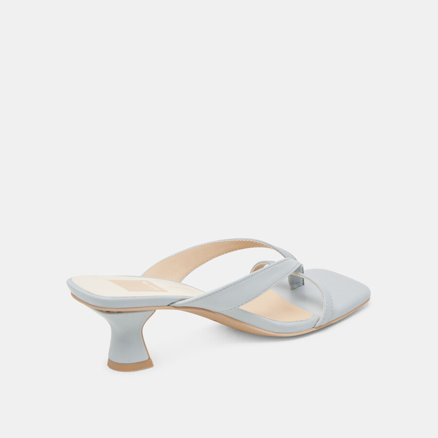 brevel wide heels light blue leather