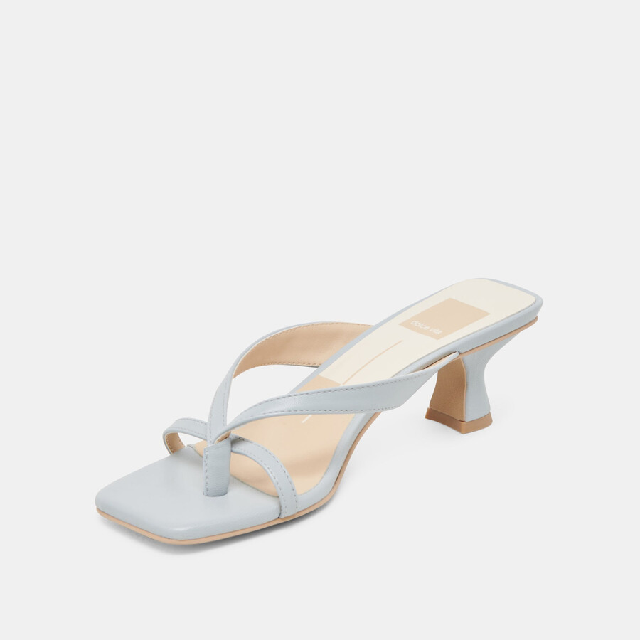 brevel wide heels light blue leather