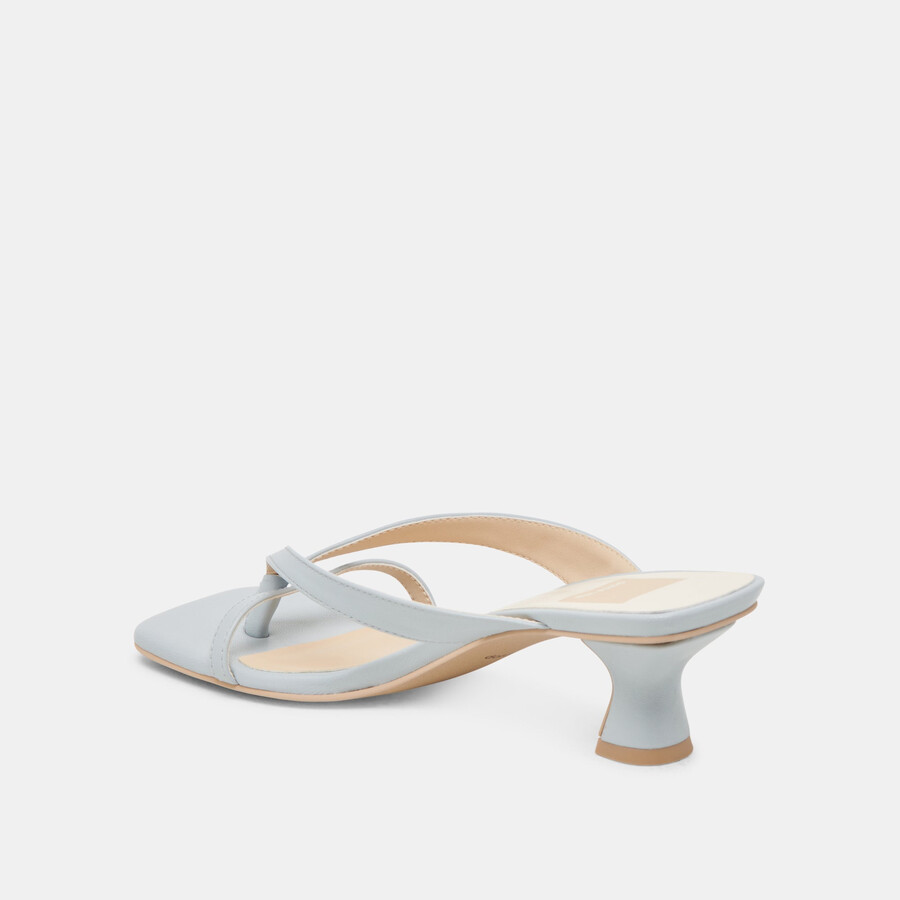 brevel wide heels light blue leather