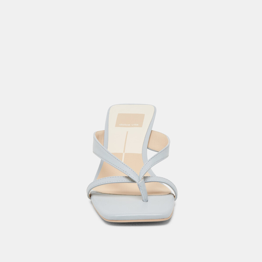 brevel wide heels light blue leather