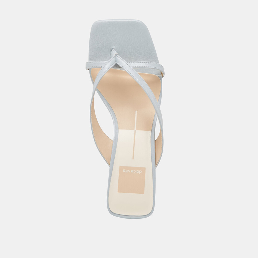 brevel wide heels light blue leather