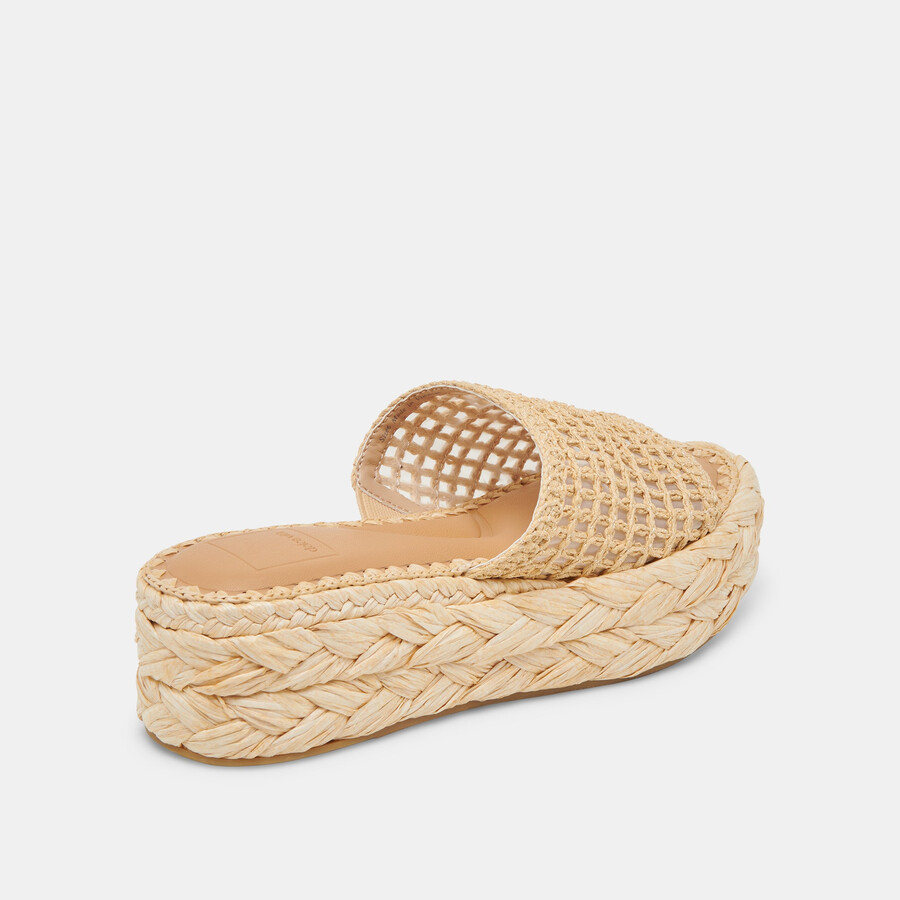 chavi mesh sandals natural woven raffia