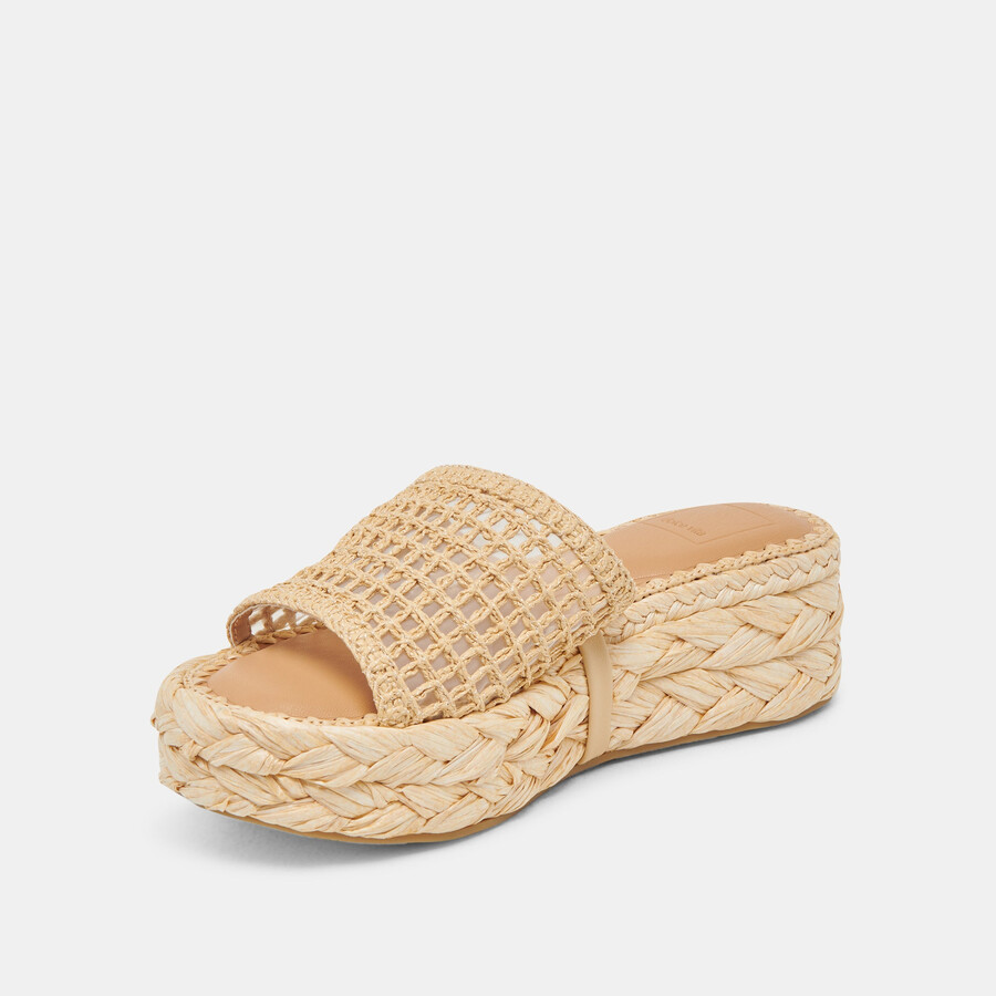 chavi mesh sandals natural woven raffia