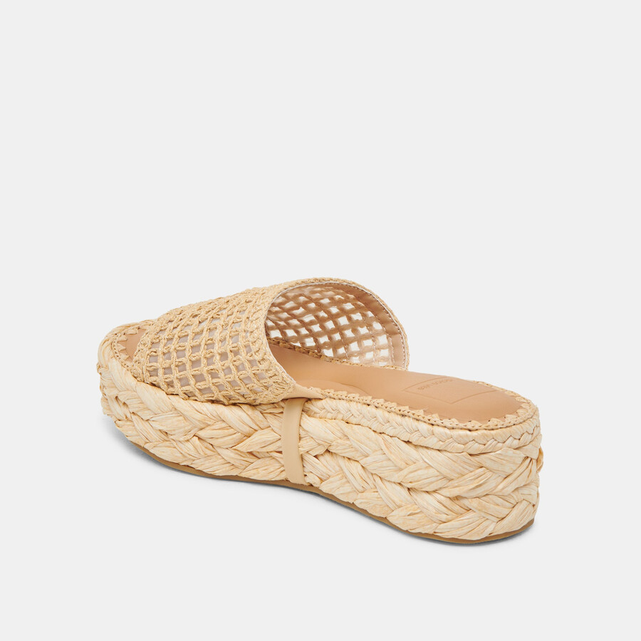 chavi mesh sandals natural woven raffia
