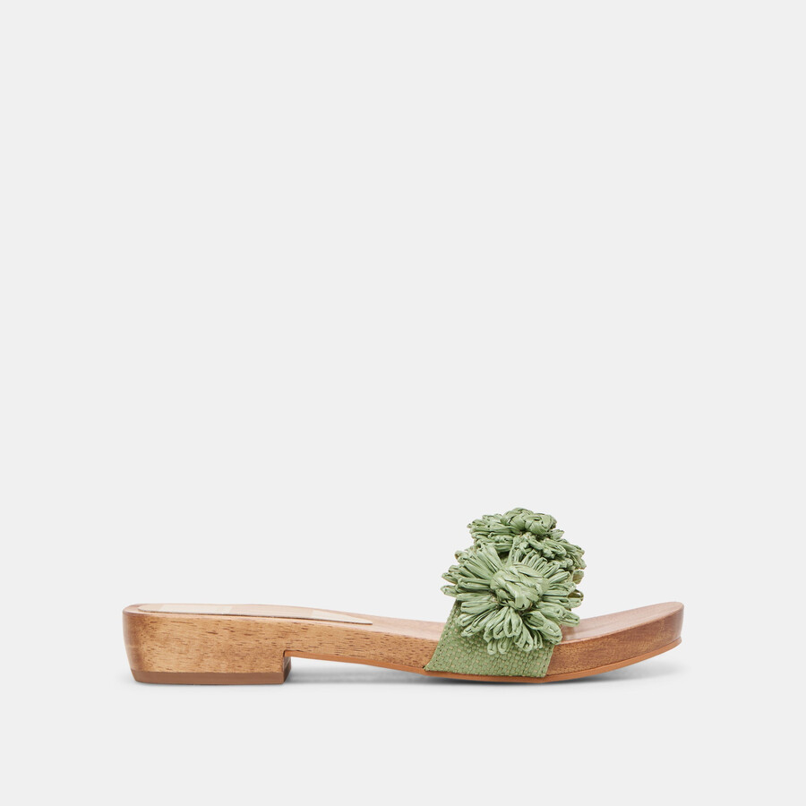 ariena sandals jade floral raffia
