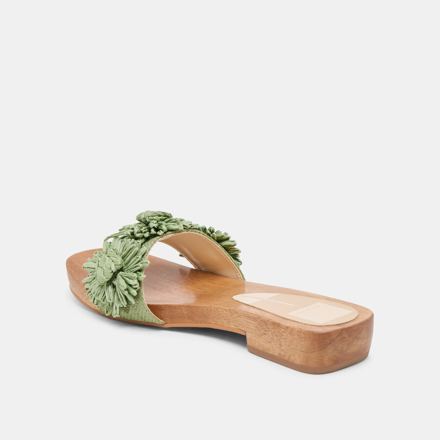 ariena sandals jade floral raffia