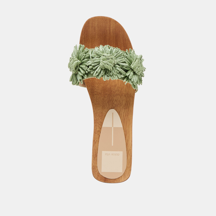 ariena sandals jade floral raffia
