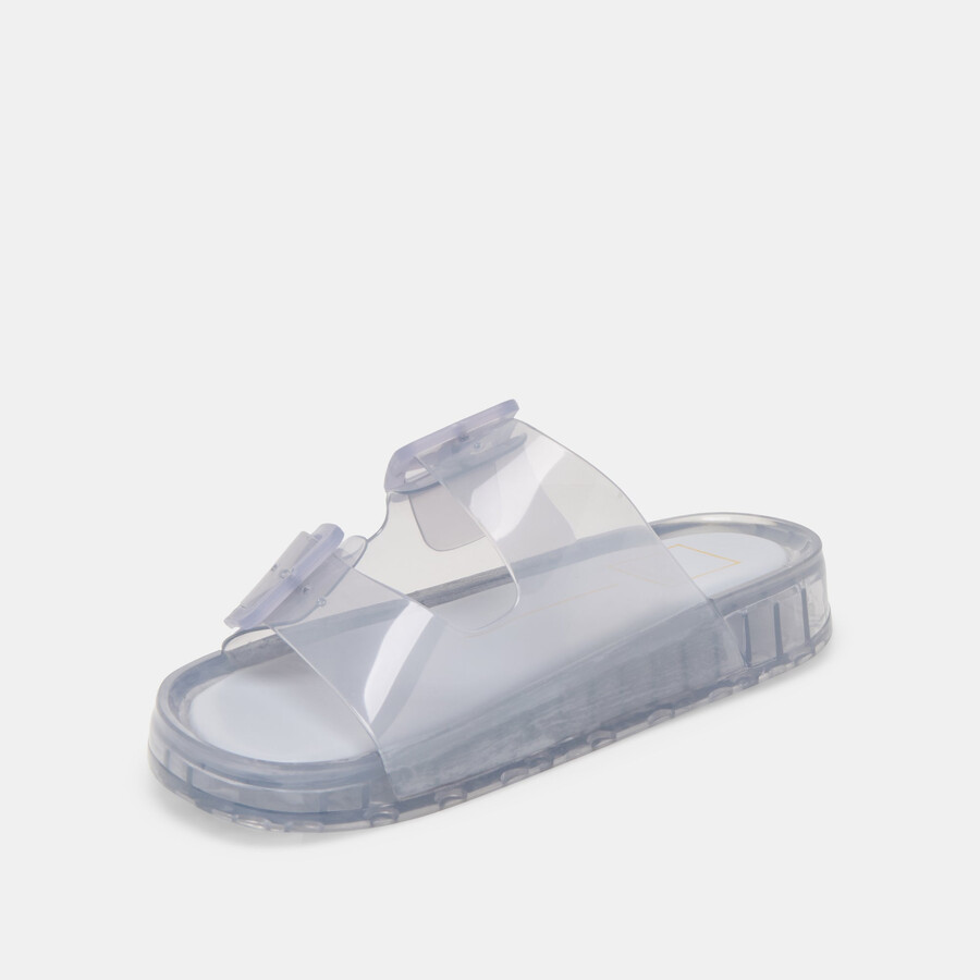 julio sandals dusty blue vinyl