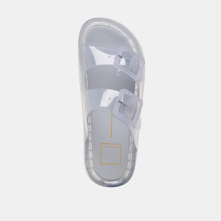 julio sandals dusty blue vinyl