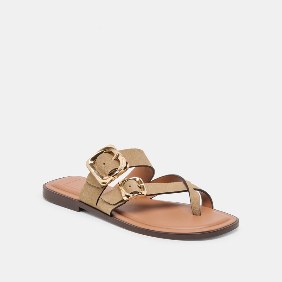 shore sandals taupe suede
