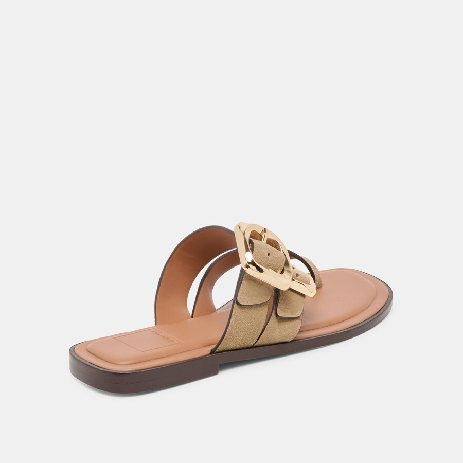 shore sandals taupe suede