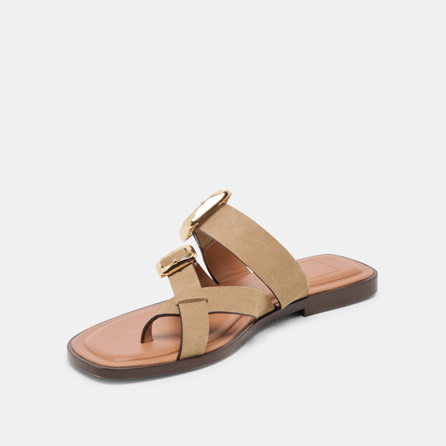 shore sandals taupe suede