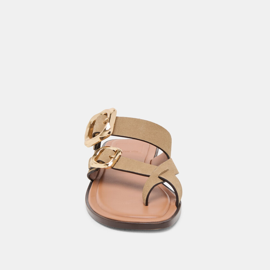 shore sandals taupe suede