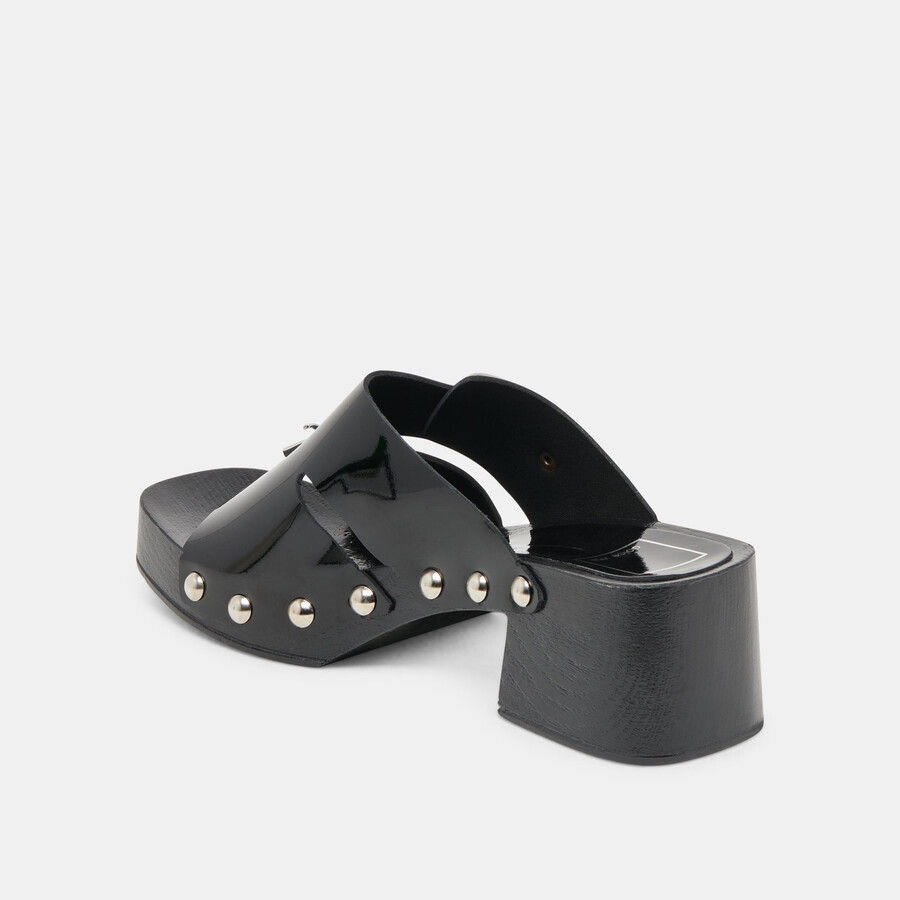 melody heels black leather