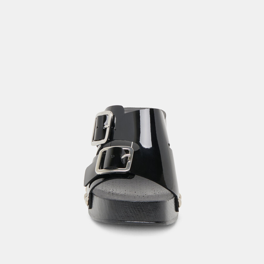 melody heels black leather