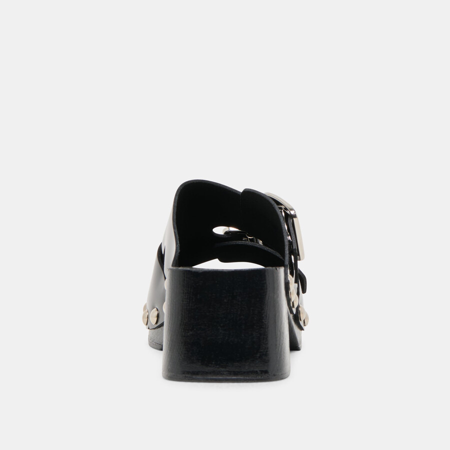 melody heels black leather