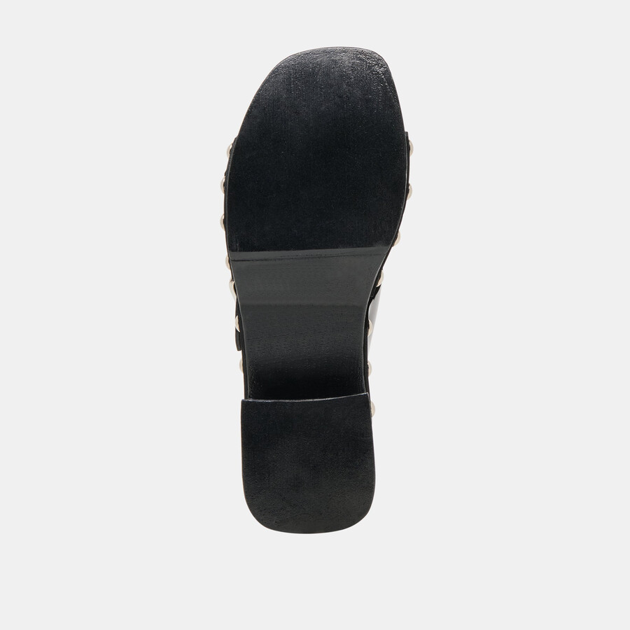 melody heels black leather