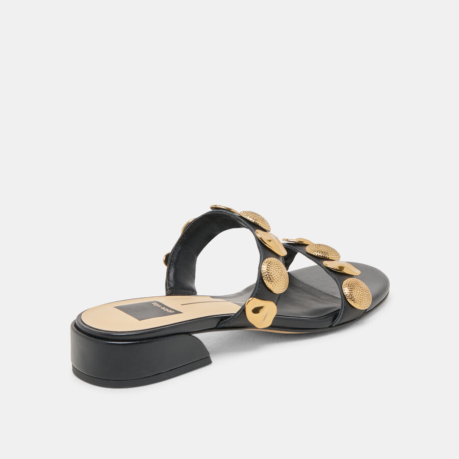 farrow sandals black leather