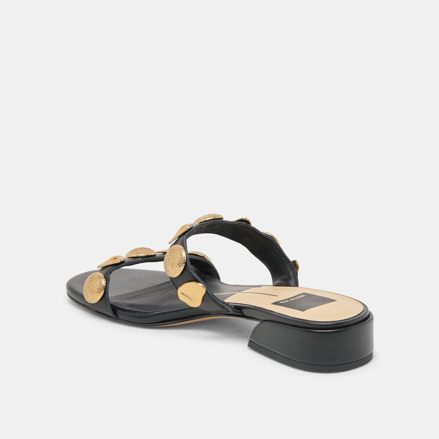 farrow sandals black leather