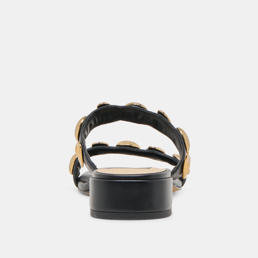 farrow sandals black leather