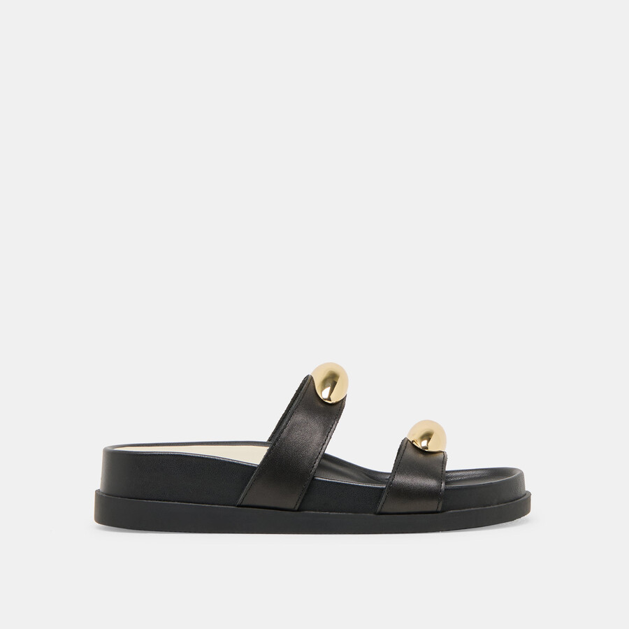 satine sandals black leather