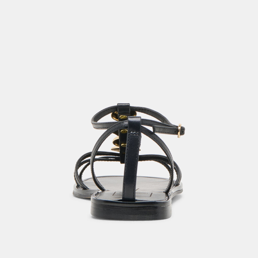 faun sandals black leather