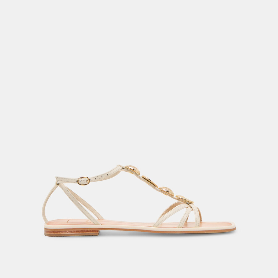 faun sandals off white leather