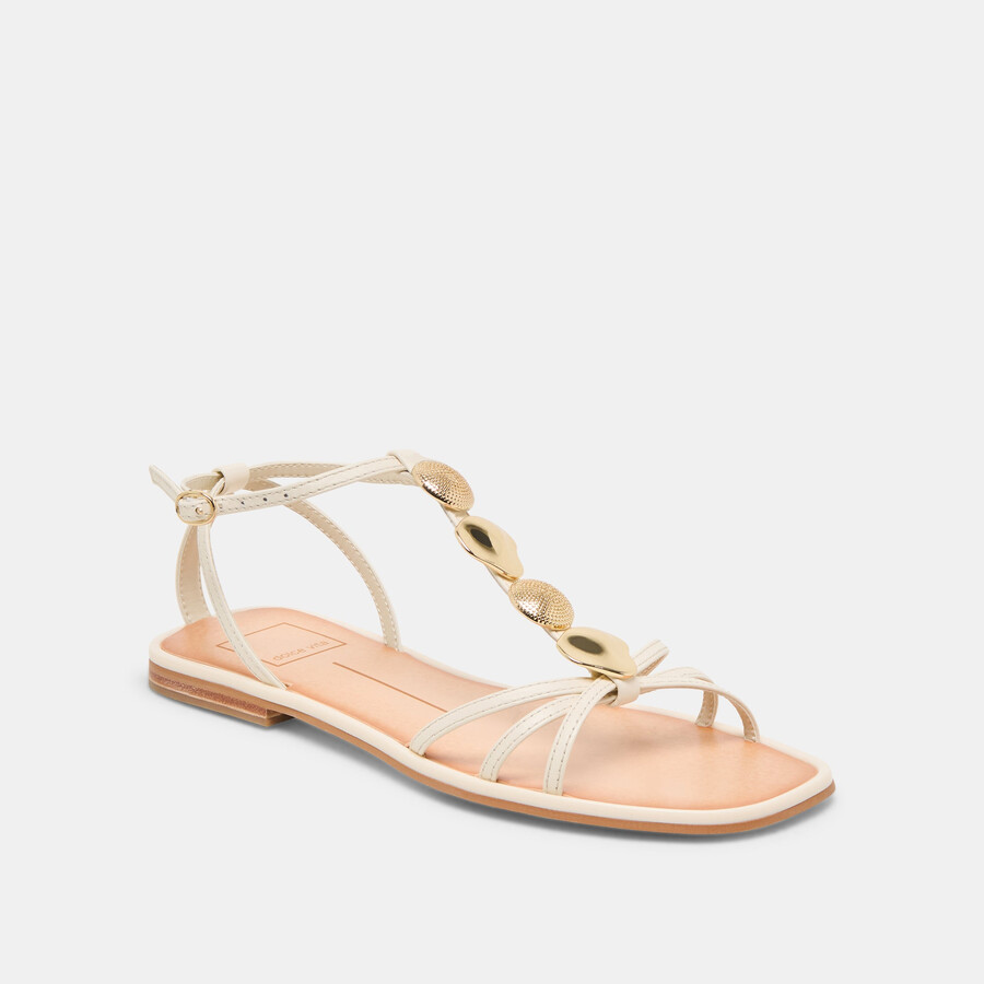 faun sandals off white leather