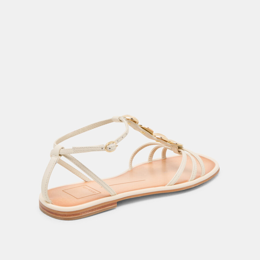 faun sandals off white leather