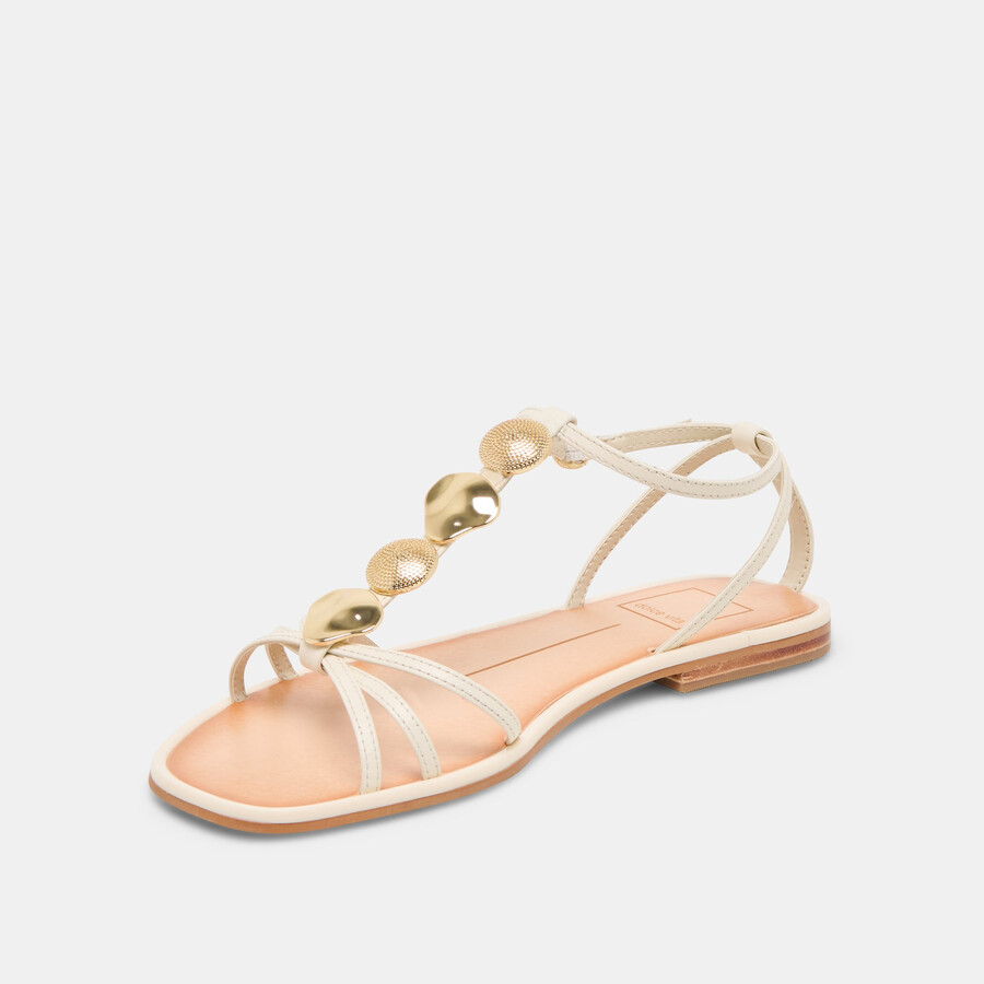 faun sandals off white leather