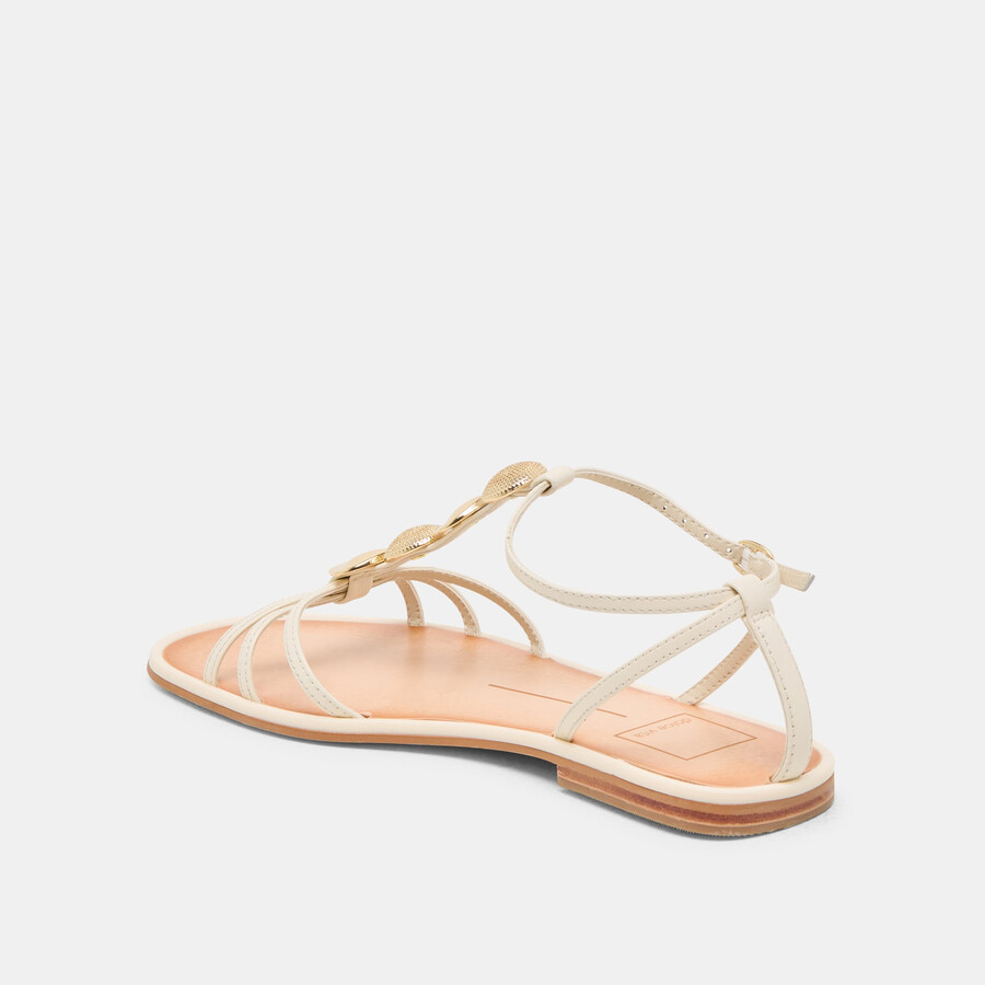 faun sandals off white leather