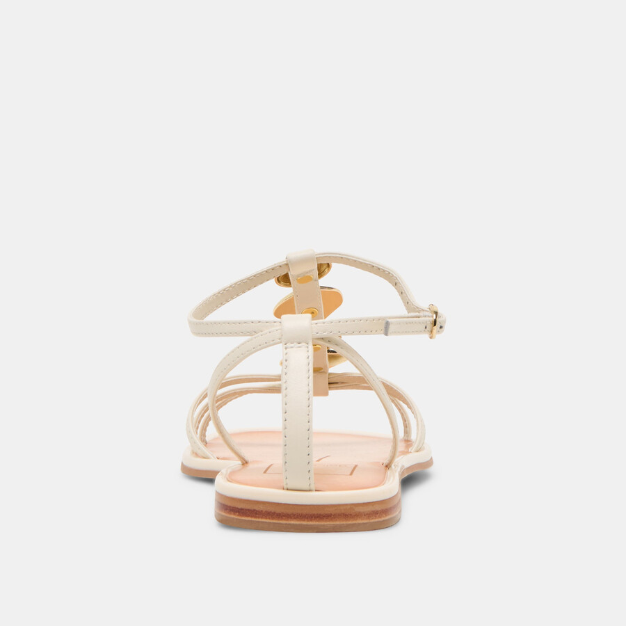 faun sandals off white leather